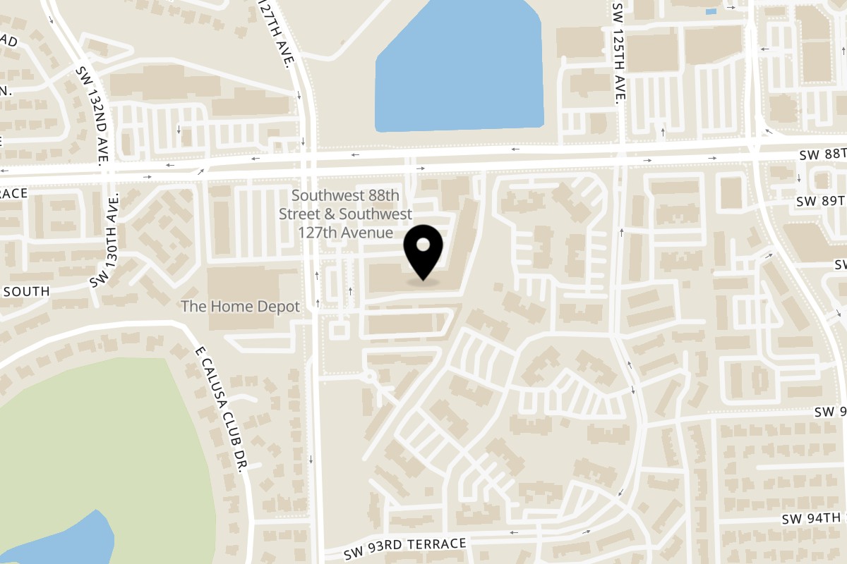 Map showing the location of Bangkok Bangkok on 12584 North Kendall Drive in Miami